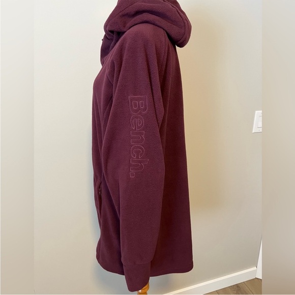 2/$40 BENCH Long Fleece Hoodie Jacket Coat Burgundy Size XXL - Picture 3 of 7